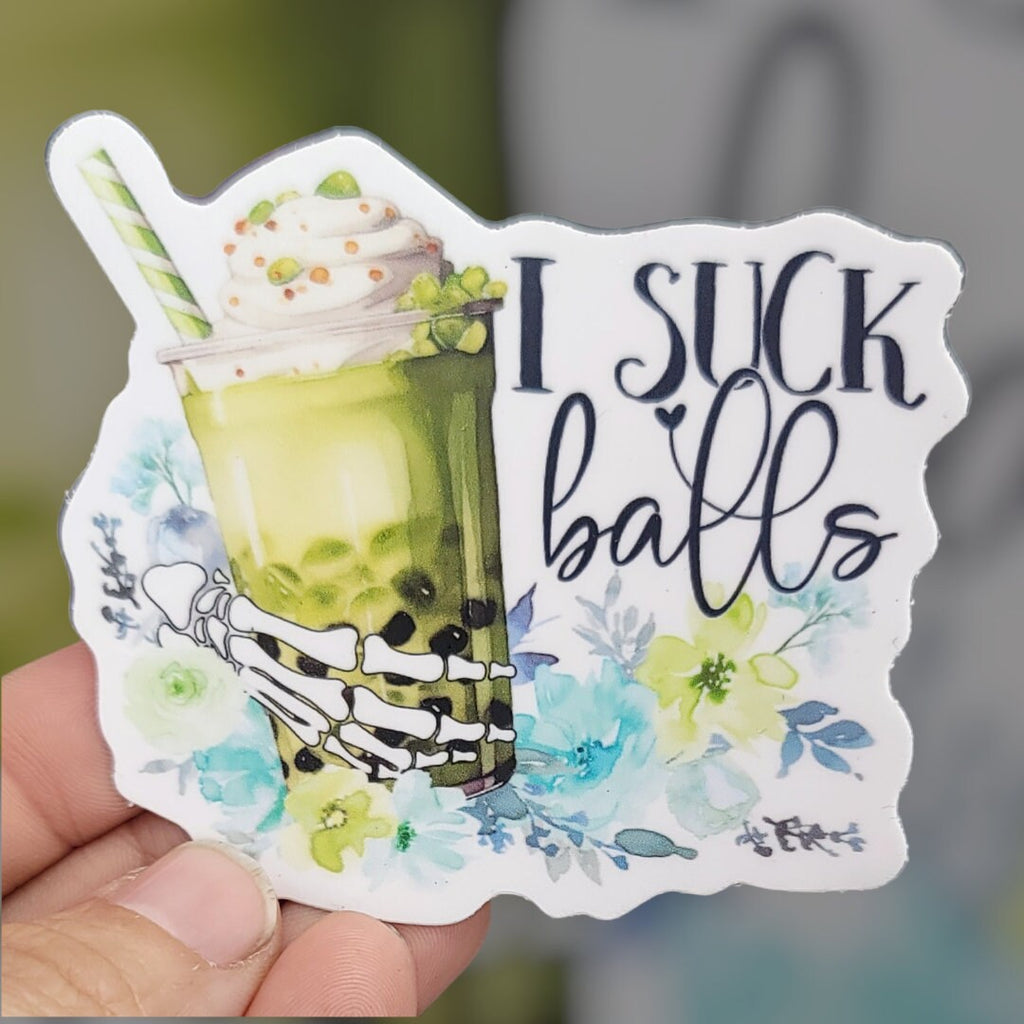I Suck Balls Boba Tea Sticker