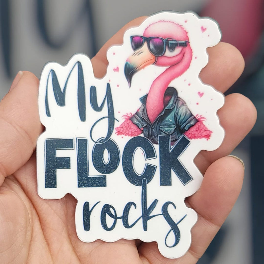 My Flock Rocks Flamingo Sticker