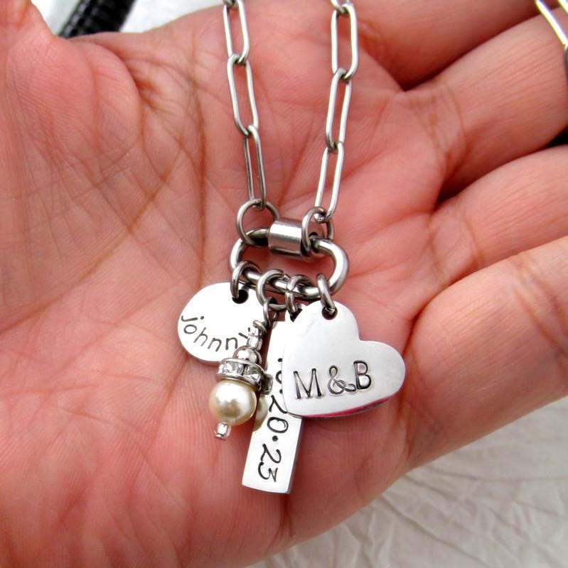 Personalized Carabiner Charm Necklace