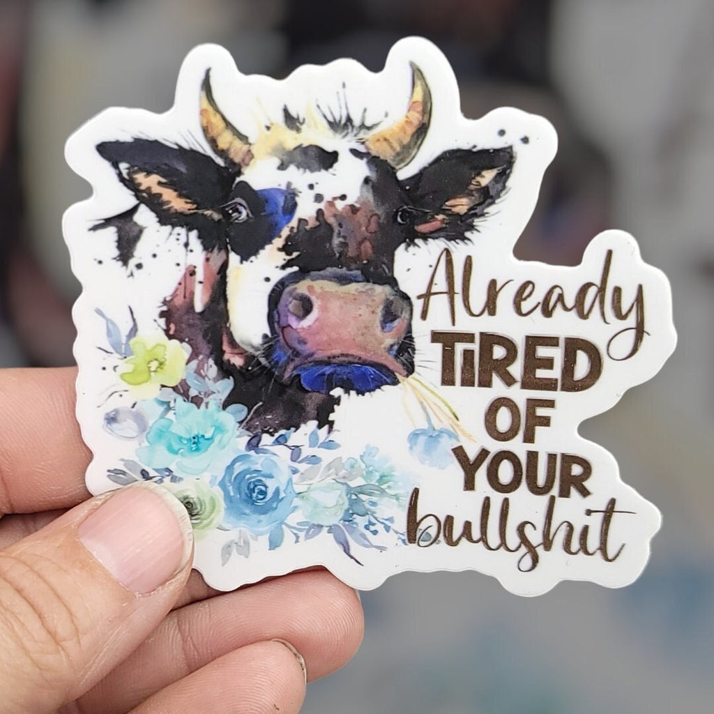 Sarcastic Cow Vinyl Sticker: Funny Laptop Decal