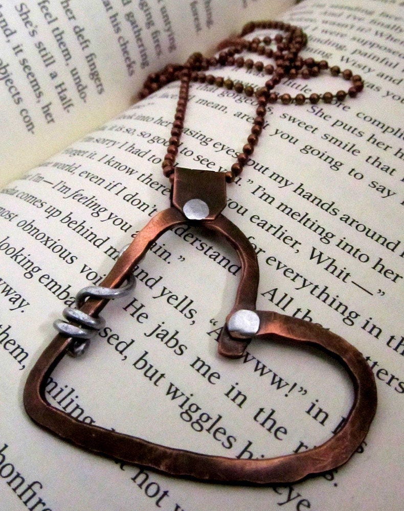 Hand Stamped Copper Heart Necklace