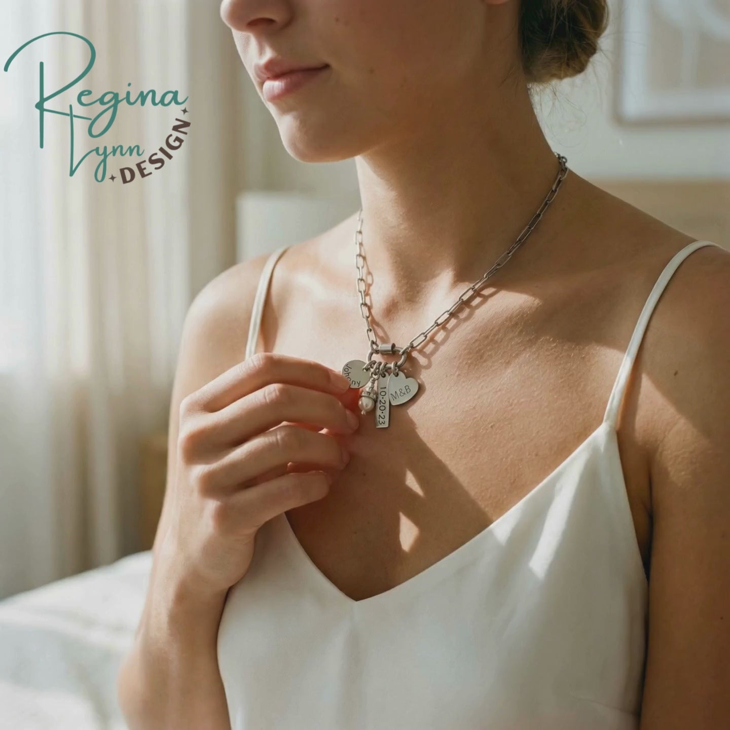 Personalized Carabiner Charm Necklace